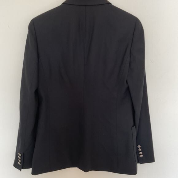 Lauren Ralph Lauren Black Wool Initial's RLL Crest Button Blazer Jacket Sz 6 - Picture 6 of 8